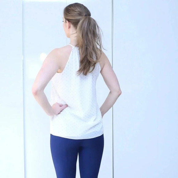 INC gold polka dot ruffle tank - Picture 2 of 7